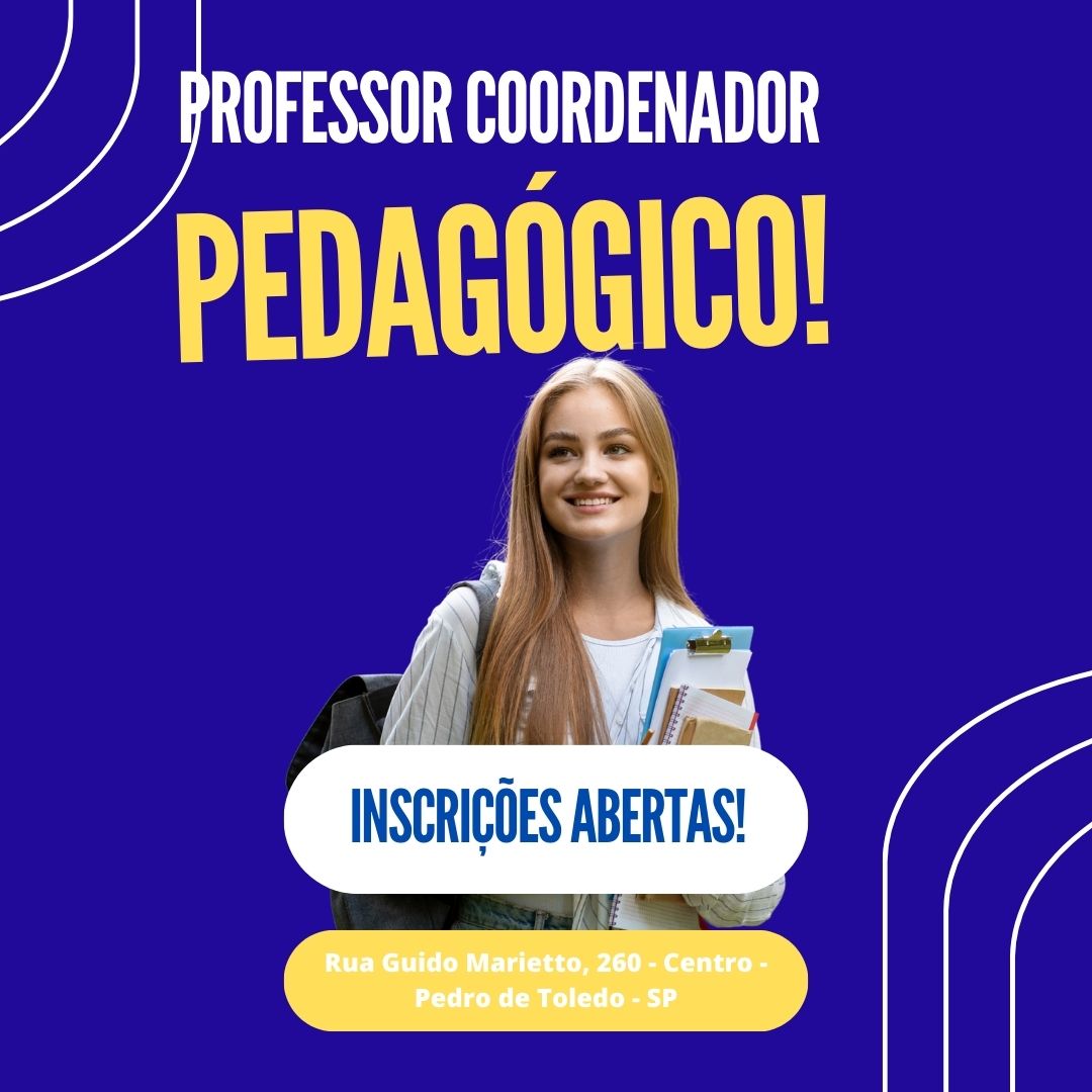 EDITAL PARA PROFESSOR COORDENADOR PEDAGÓGICO - INSCRIÇÕES ABERTAS