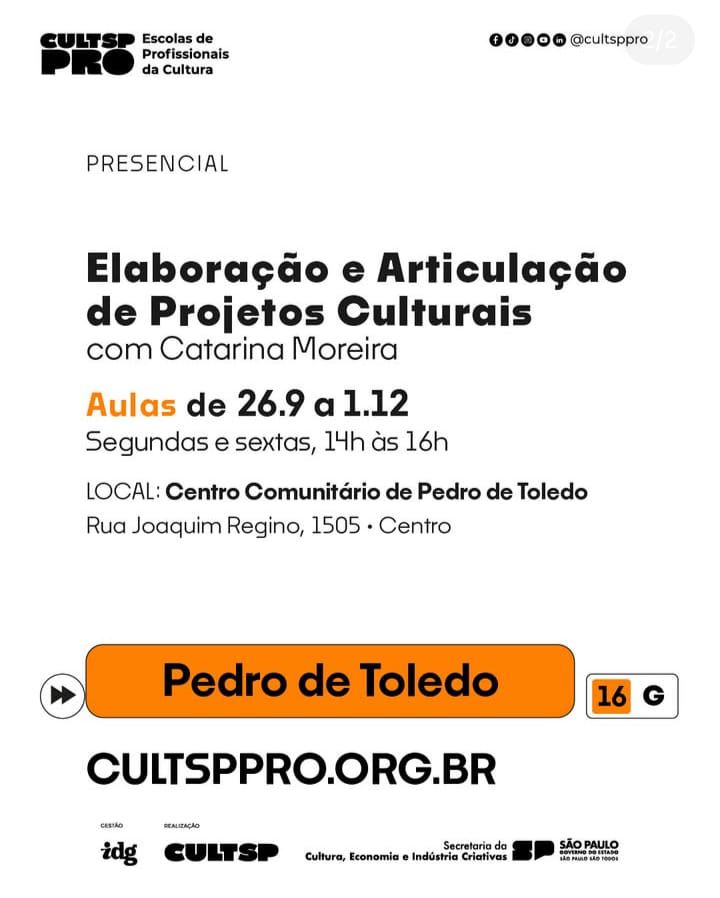 CURSO PRESENCIAL – PEDRO DE TOLEDO
