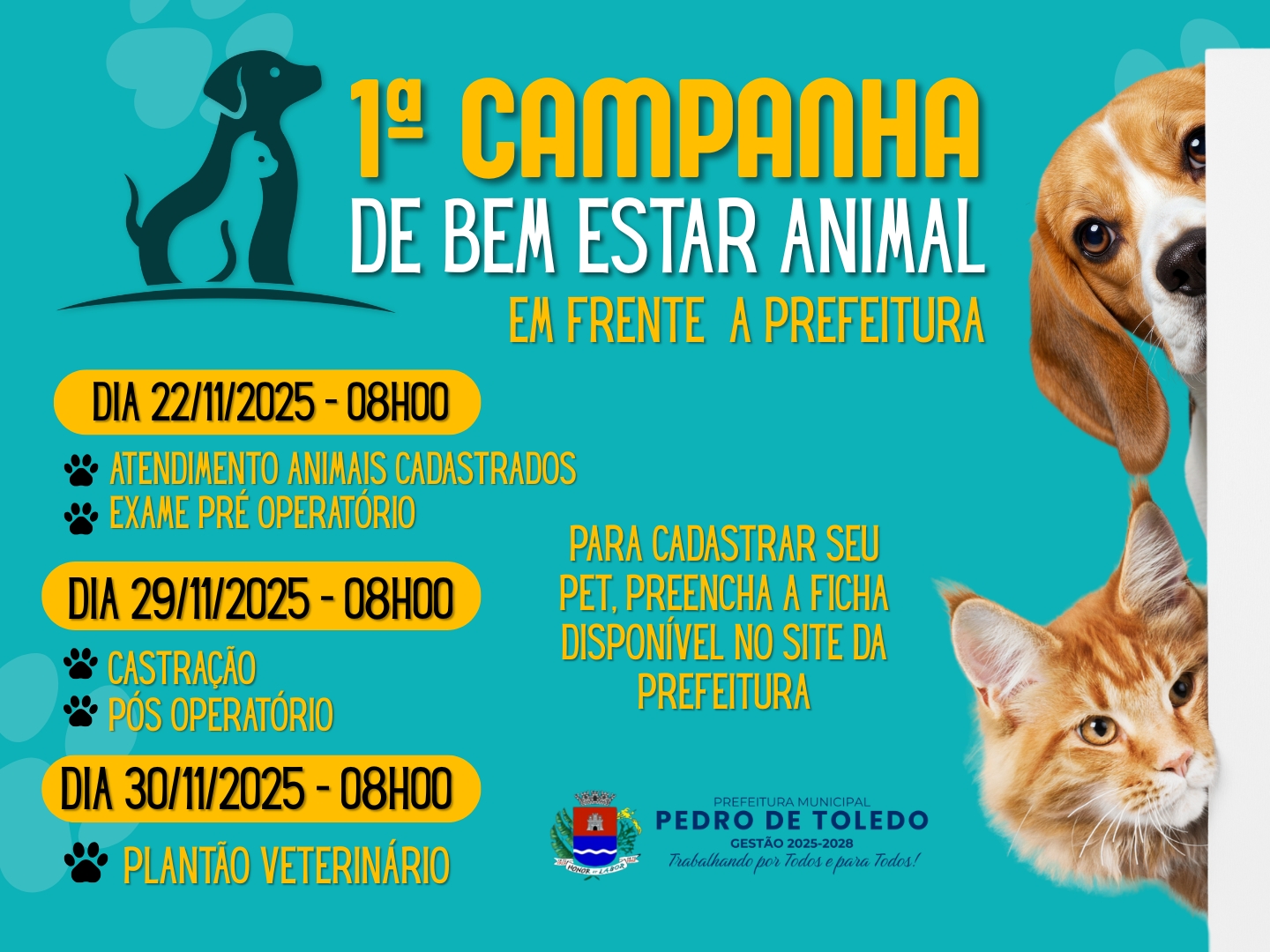 VEM AÍ A 1ª CAMPANHA DE BEM ESTAR ANIMAL!