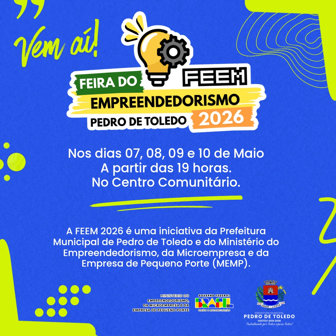 PARTICIPE DA FEEM 2026 EM PEDRO DE TOLEDO