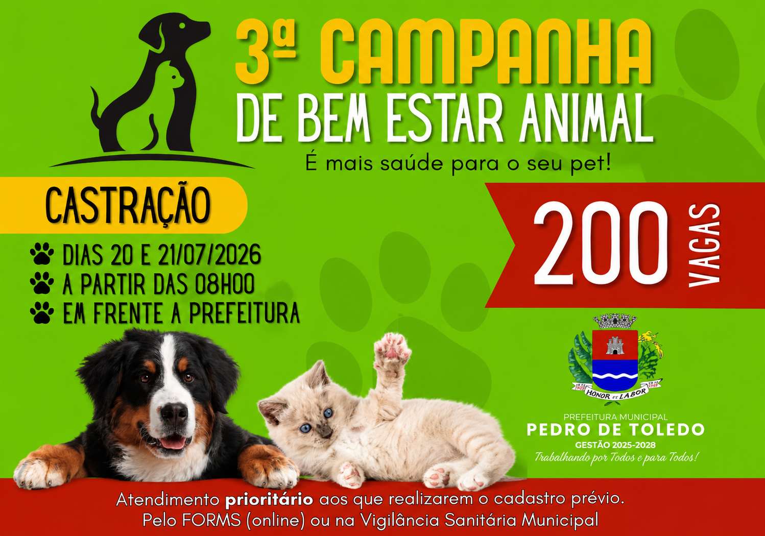 VEM AÍ, A TERCEIRA CAMPANHA DE BEM ESTAR ANIMAL! 
