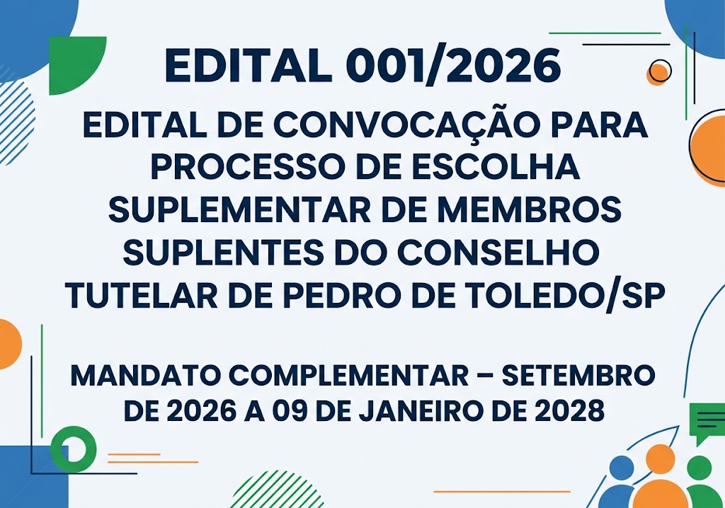EDITAL Nº 001/2026 – CMDCA PEDRO DE TOLEDO/SP