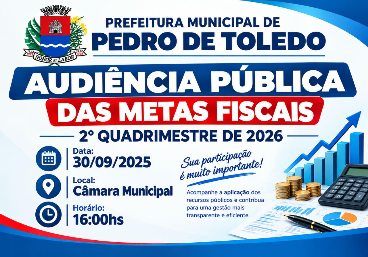 AUDIÊNCIA PÚBLICA DAS METAS FISCAIS – 2º QUADRIMESTRE DE 2026