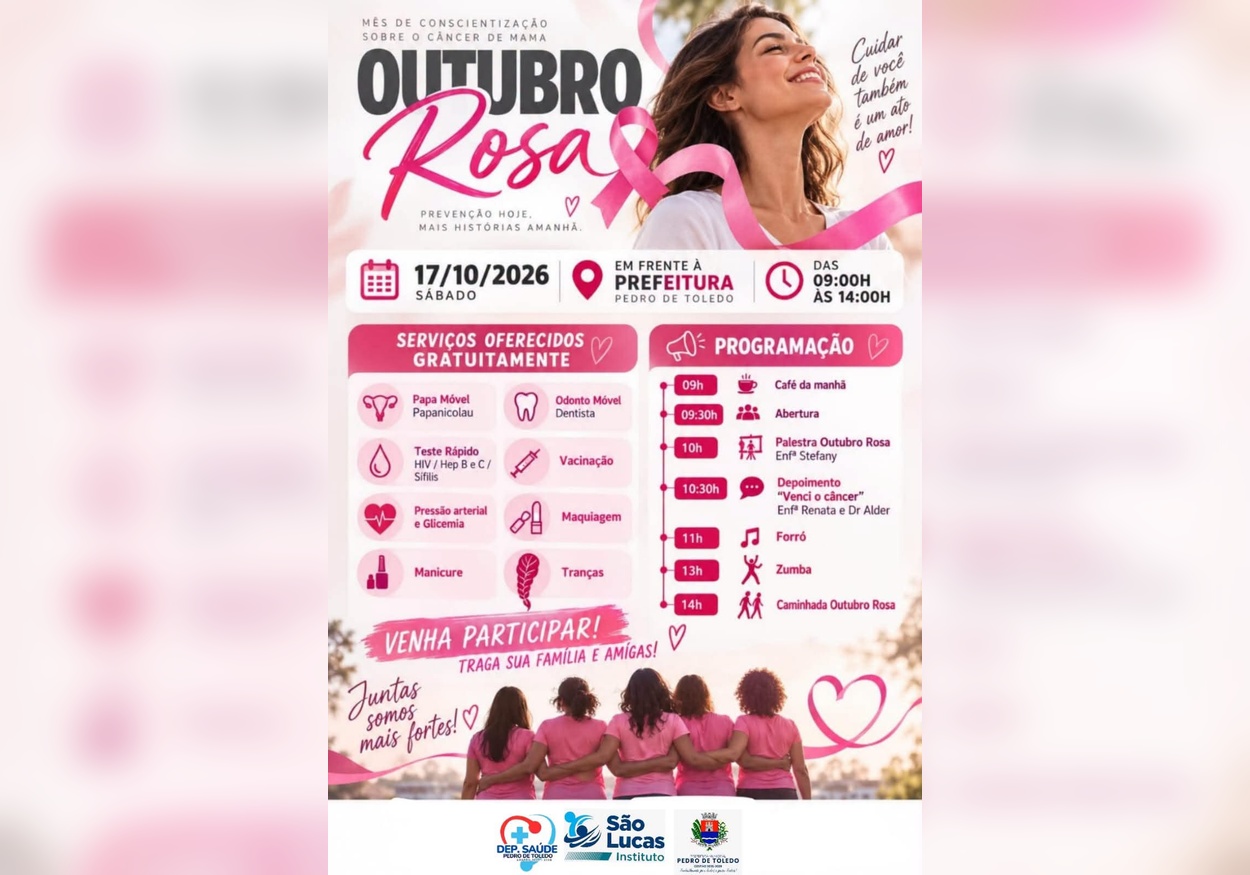 OUTUBRO ROSA EM PEDRO DE TOLEDO!